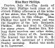 Mary Phillips - Obituary 29 July 1903